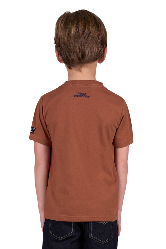 Pure Western Boys Mack S/S Tee - Rust