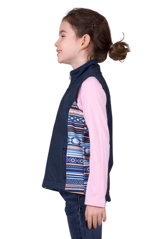 Pure Western Girls Misha Soft Shell Vest - Navy