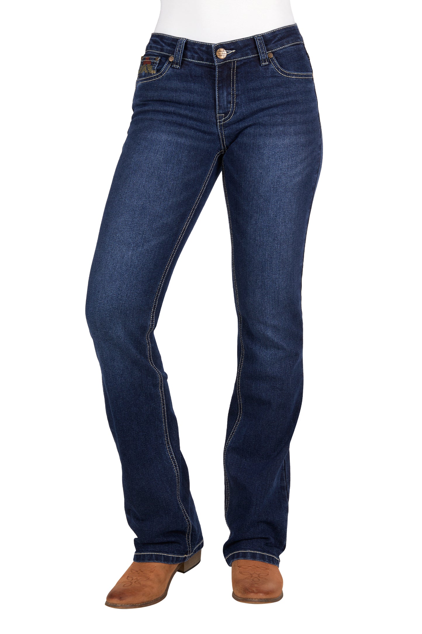 Pure Western Ladies Ola Relaxed Rider Jean - Evening Sky - PCP2210936
