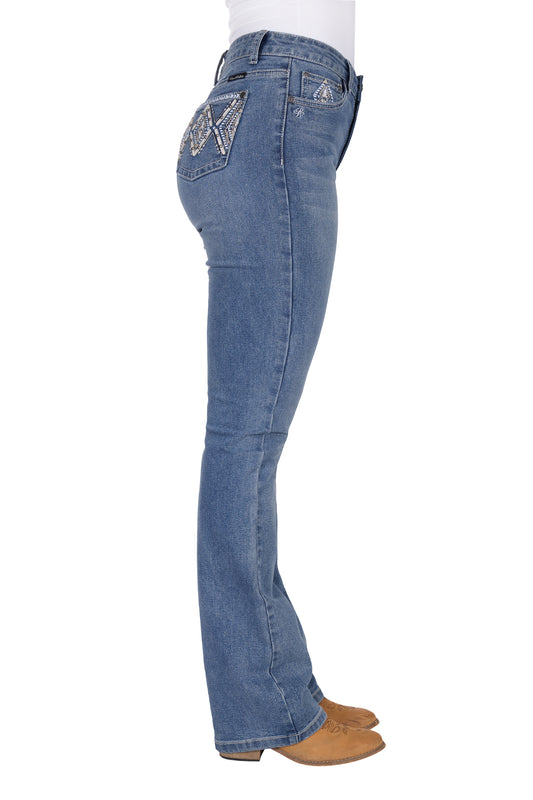 Pure Western Pam Ladies Hi Rise Boot Cut Jean