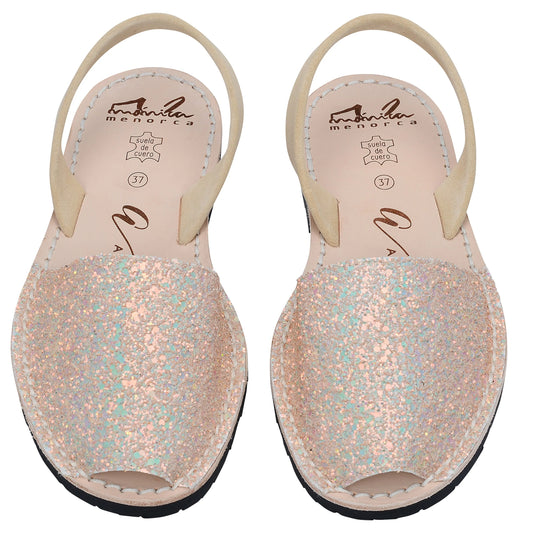 Avarcas Ladies Peach Quartz Glitter Shoe - Peach Quartz Glitter