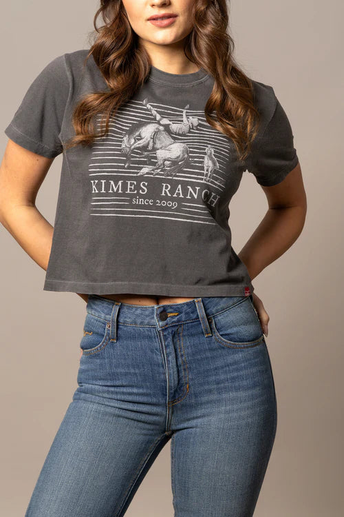 Kimes Ranch Ladies Randy Bareback Crop Tee - WSH0000052 Pepper