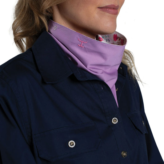 JC Ladies Carlee Double Sided Scarf - SCF2607 - Orchid/White Wildflowers