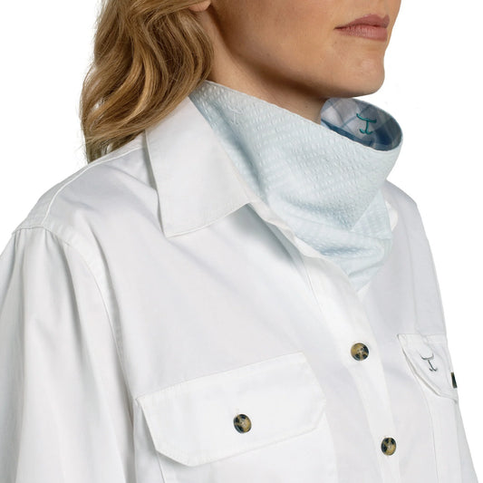 JC Ladies Carlee Double Sided Scarf - SCF2617 - Blue & White
