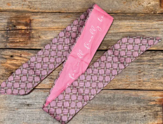 Pink and Gold Western Skinny Mini Wild Rag Scarf - TW133