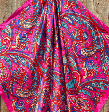 Pink Hippie Paisley Wild Rag/Scarf - 35 x 35" - WR904