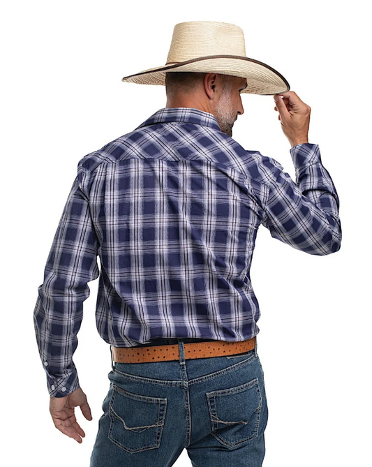 Just Country Mens Austin Full Button Print Workshirt - MWLS2667