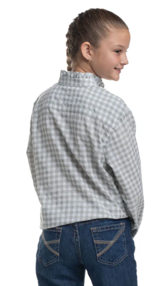 Just Country Girls Gracie Frills Full Button Check L/S Shirt - GWLS2636