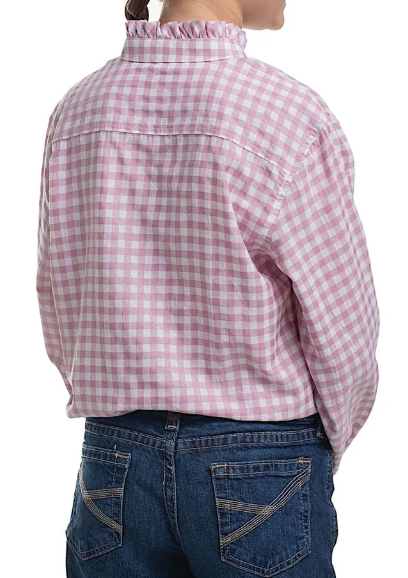 Just Country Girls Gracie Frills Full Button Check L/S Shirt - GWLS2635