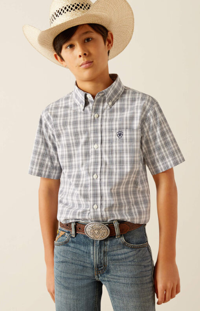 Ariat Boys Pro Series Charlie S/S Shirt - Navy - 10054788