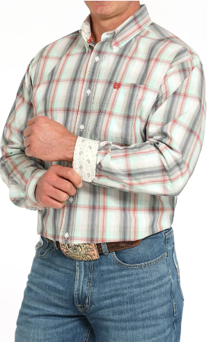 Cinch Mens Multi Colour Print L/S Shirt - MTW1105934