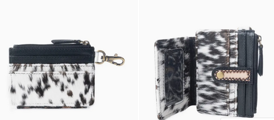 Wildflowers of the Prairie Credit Card Holder in Black & Brown