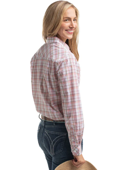 Just Country Ladies Georgie Half Button Print L/S Shirt - WWLS2661