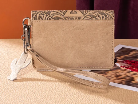 Montana West Tooled Aztec Wrap Wallet - Tan - MW1354-W2004TN