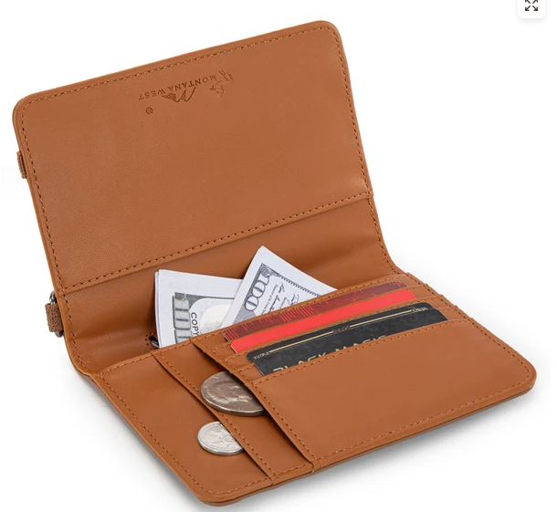 Montana West Tooled Aztec Wrap Wallet - Brown - MW1354-W2004BR