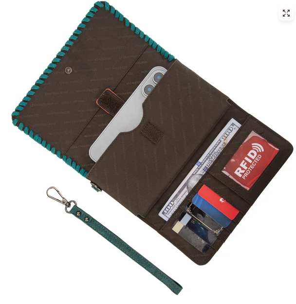 Montana West Tooled Aztec Wallet - Turquoise - MW1354-W018TQ