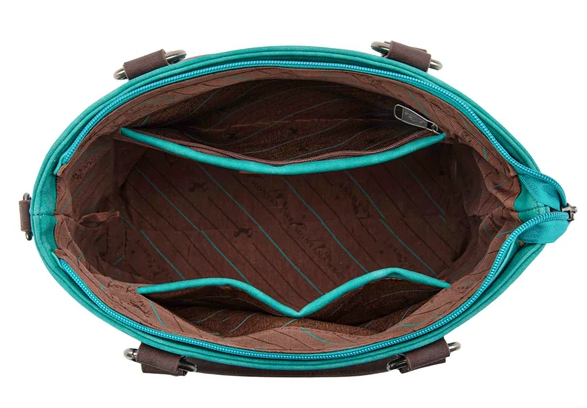 Montana West Western Tooled Aztec Carry Tote/Crossbody - Turquoise - MW1356-8260TQ