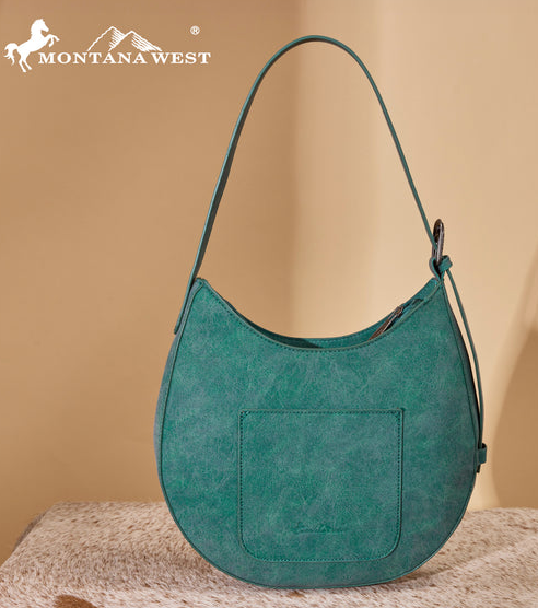 Montana West Aztec Cut-Out Hobo Shoulder Bag - Turquoise - MW1359-918TQ