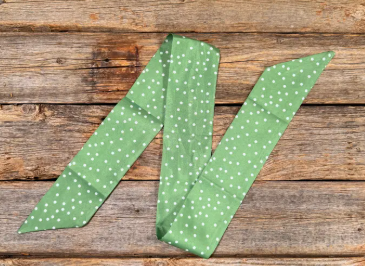 Green and White Western Skinny Mini Wild Rag Scarf - TW140