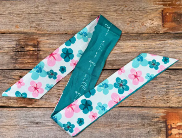 Pink and Teal Western Skinny Mini Wild Rag Scarf/Necktie - TW145