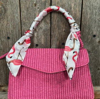 White and Pink Western Skinny Mini Wild Rag Scarf/Necktie - TW325