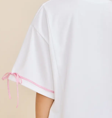 Western Boots Patch Tee – Pink Gingham Cowboy Top - CT34579-WHITE