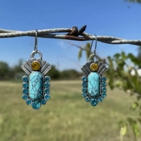Dangle Turquoise Silver Fashion Earrings