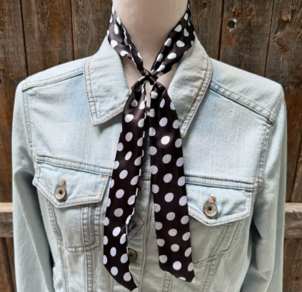 Black and White Western Skinny Mini Wild Rag Scarf / Cowgirl Necktie - TW331