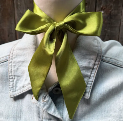 Light Green Western Skinny Mini Wild Rag Scarf / Cowgirl Necktie - TW305X