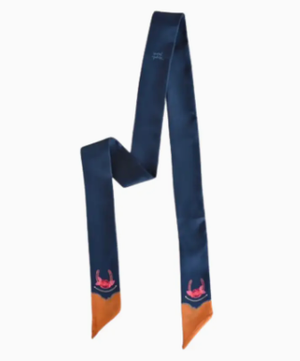 Rodeo Rose Twilly Scarf in Mustnight Blue: Floral Western Cowgirl Silky Scarf