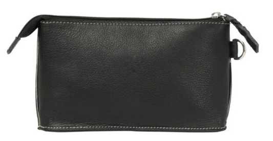 The Design Edge Noto – Black & White Cowhide and Tooled Cutwork Leather Clutch