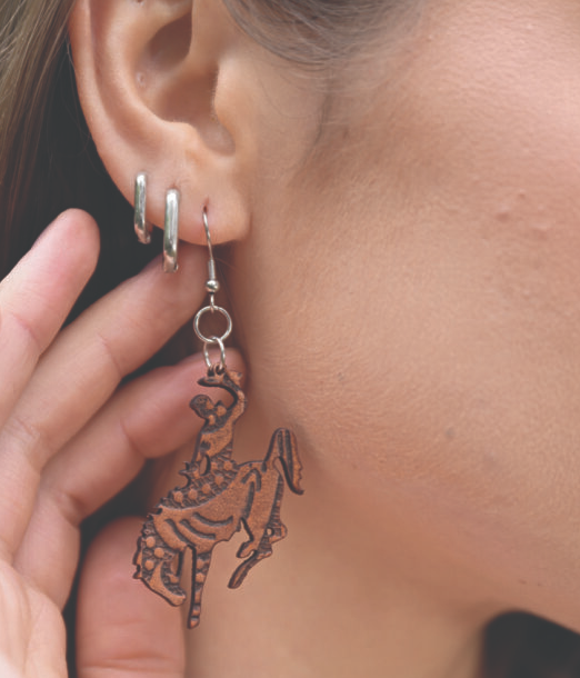 The Design Edge Tooled Horse Earrings - TE04