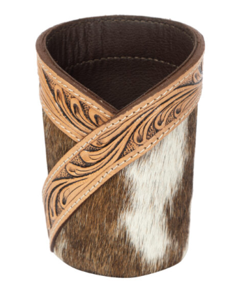 The Design Edge Cowhide and Tooling Leather Pen Stand - PEN01