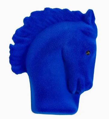 Rhinestone Horseshoe Earrings W/Horse Head Gift Box - Blue