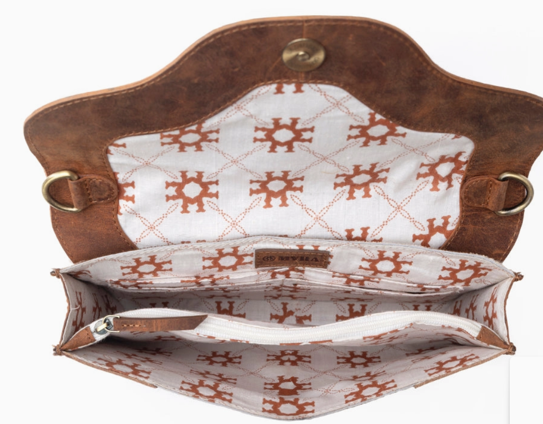 Myra Vinebloom Carve Hand tooled Bag in Sienna Frost