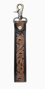 Turquoise Daydreams Key Fob in Black and Brown