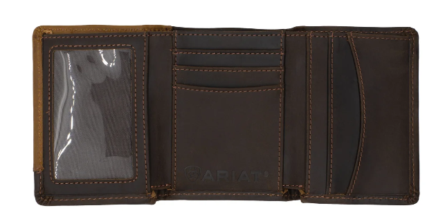 Ariat Tri-Fold Wallet - Two Toned Accent Overlay
