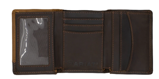 Ariat Tri-Fold Wallet - Two Toned Accent Overlay