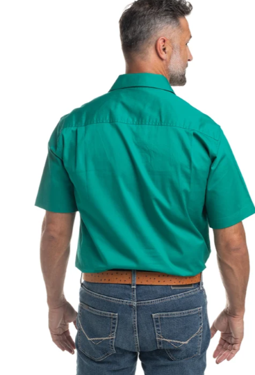 Just Country Mens Adam - 1/2 Button Short Sleeve Shirt - 10104DKG