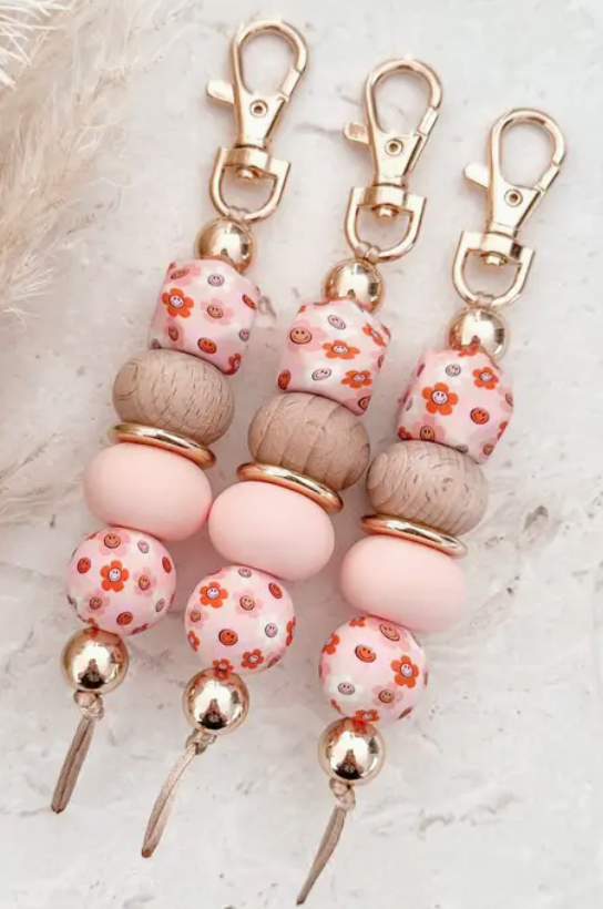 Retro Daisies Keychain