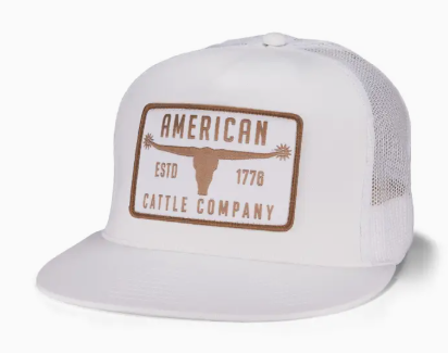 Bull Spurs Hat - Flat - White