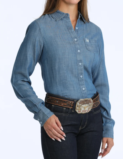 Cinch Ladies Chambray L/S Shirt - MSW9164279