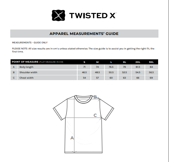 Twisted X Mens Tim SS Tee - A5S1557006