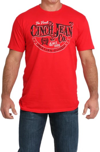Cinch Mens Red Logo Tee Shirt - MTT1690699