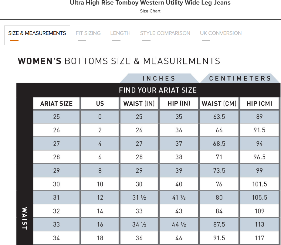 Ariat Ladies Ultra High Rise Tomboy Utility Wide Leg Jeans - 10061760