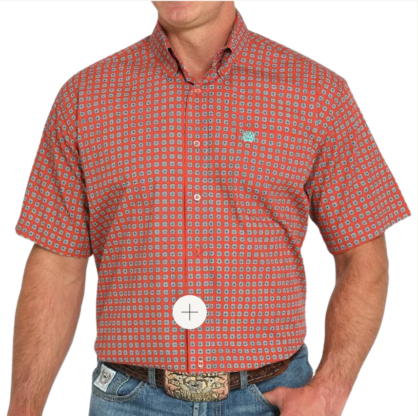 Cinch Mens Geometric Print S/S Shirt - MTW1111488