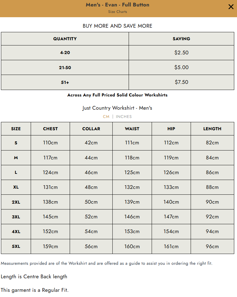 Just Country Mens Evan Full Button L/S Shirt -