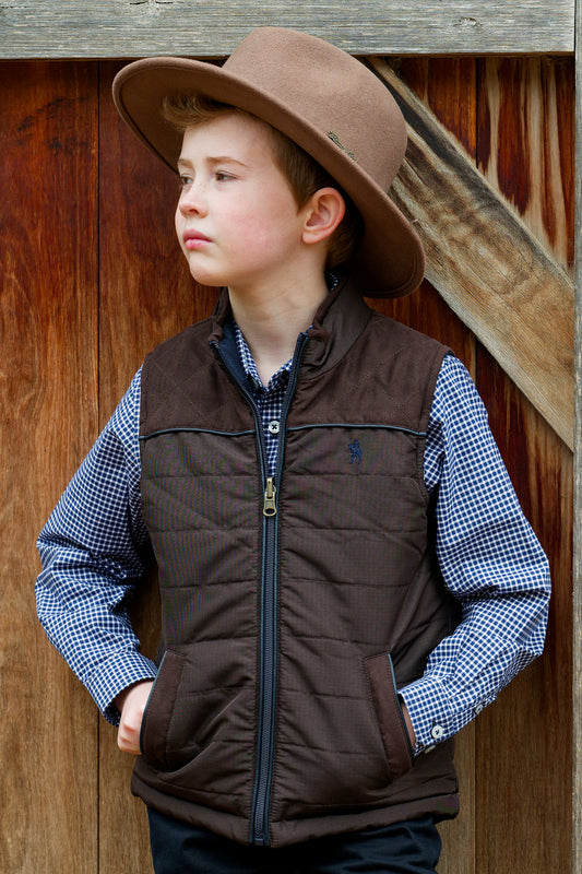 Thomas Cook Boys Nathan Reversible Vest - Dark Brown/Navy
