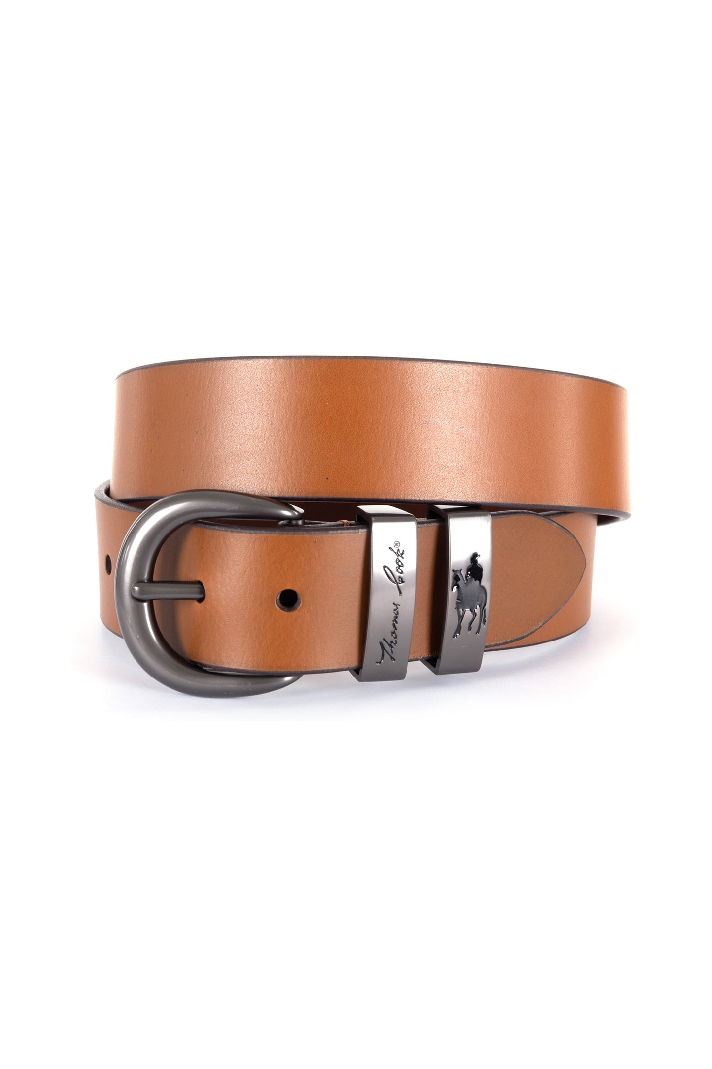 Thomas Cook Tan Gunmetal Twin Keeper Belt -TCP1942BEL 427