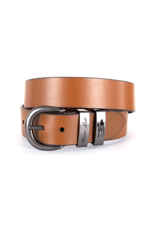 Thomas Cook Tan Gunmetal Twin Keeper Belt -TCP1942BEL 427